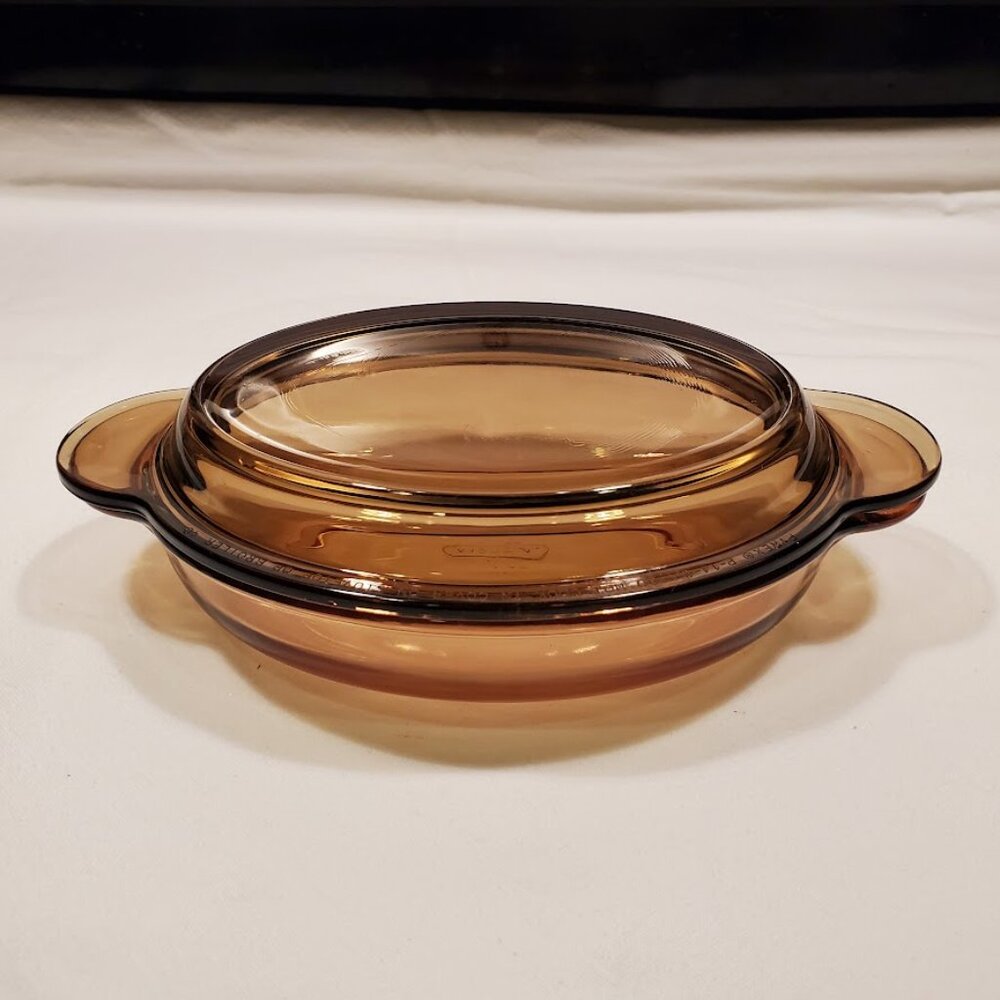 Vintage Vision Corningware Amber Oval Casserole Dish